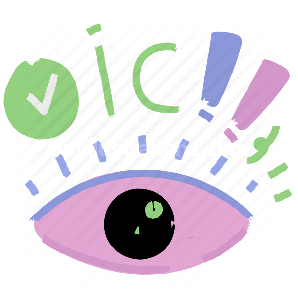 eye, vision, view, sticker, character, see